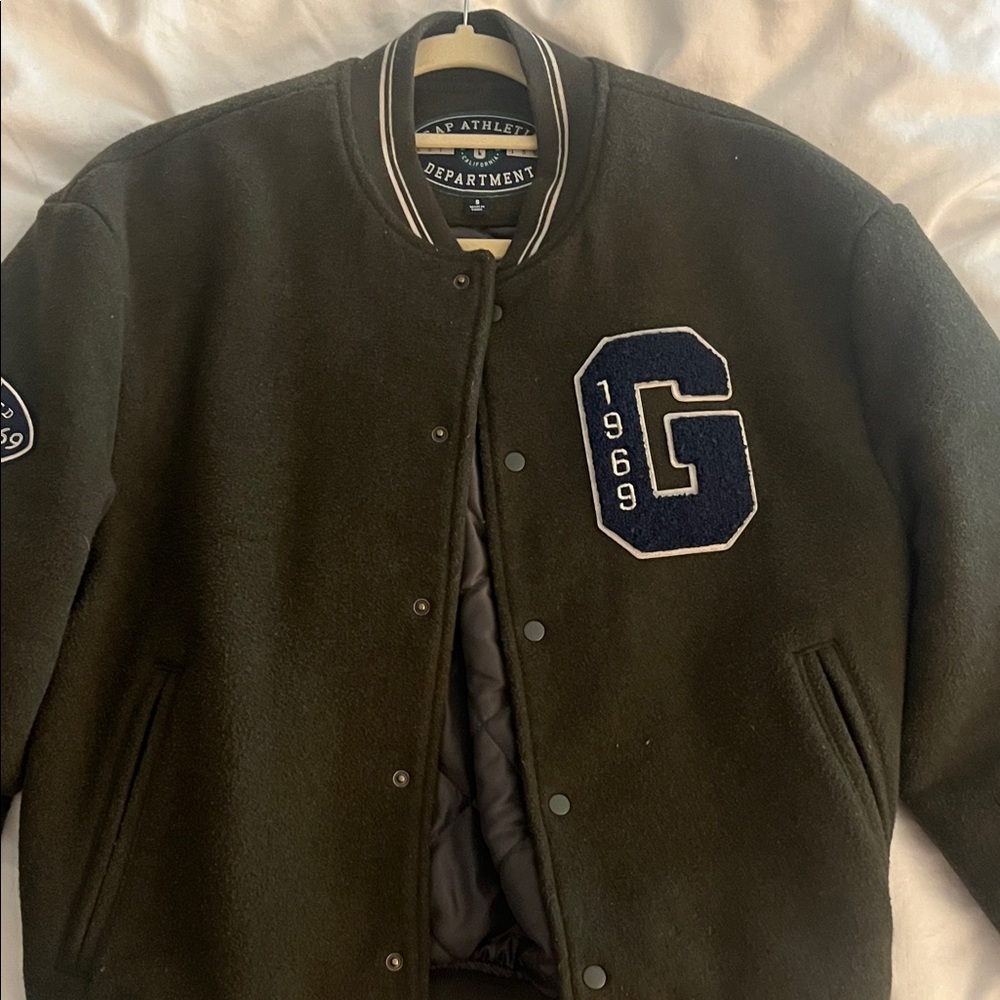 GAP Men's Dark Green Varsity Jacket